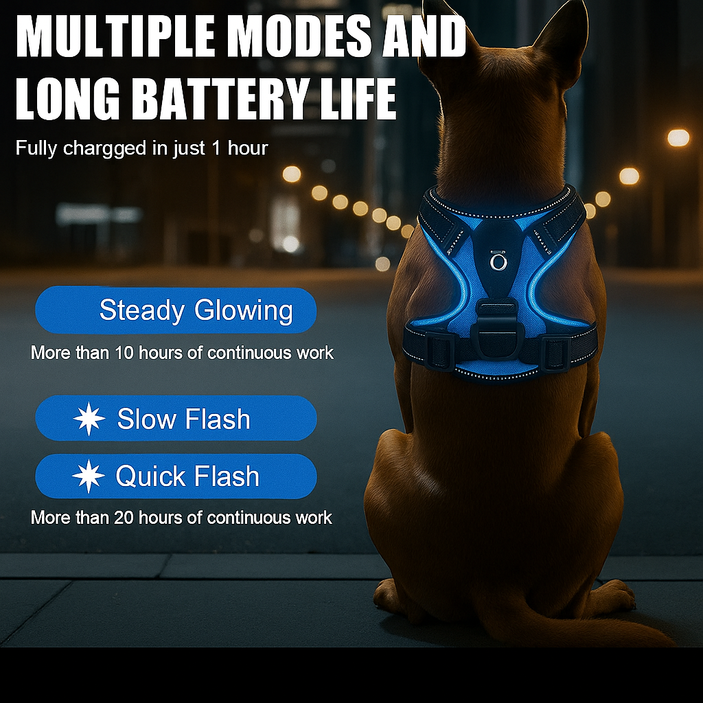 Collier lumineux LED pour chiens -BLEU-