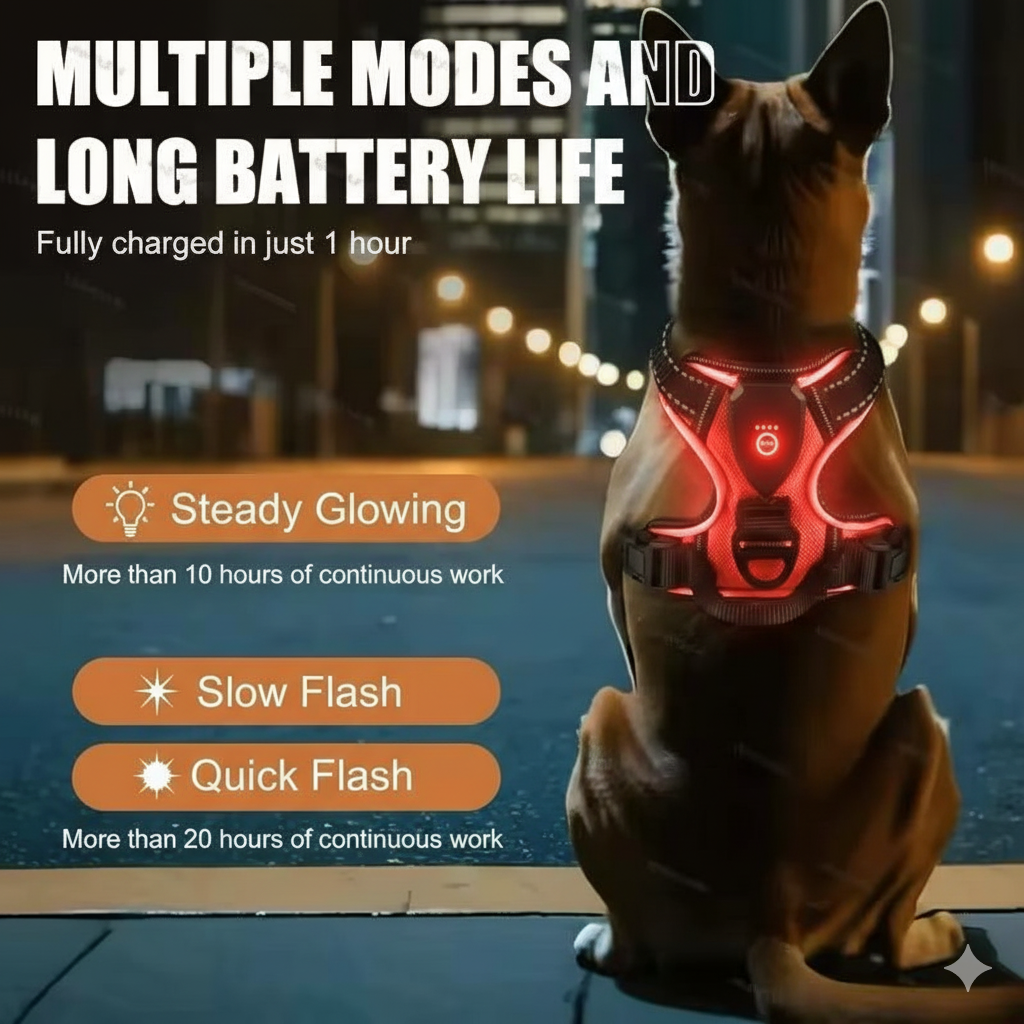 Collier lumineux LED pour chiens -ROUGE-